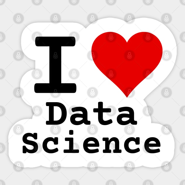 I Love Data Science | Stylized Heart Logo Black Sticker by aRtVerse